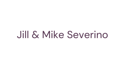 The image contains the text: "Jill & Mike Severino" in a simple font on a white background.