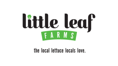 Little Leaf Farms logo with the tagline "the local lettuce locals love.