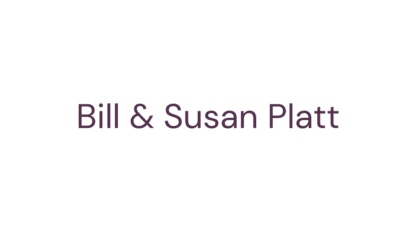 Text saying "Bill & Susan Platt" in purple on a white background.