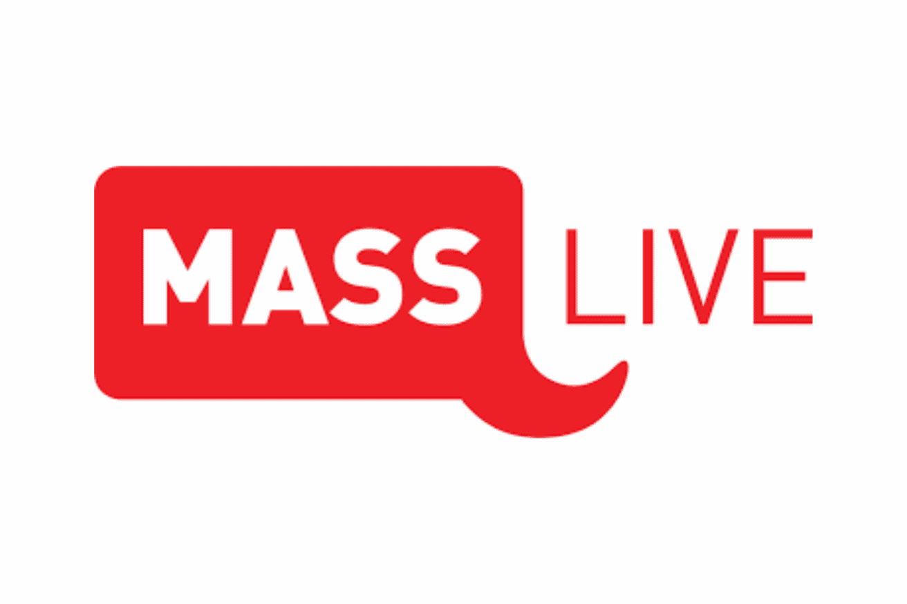 Red speech bubble with the word "MASS" in white and the word "LIVE" in red to the right, on a white background.