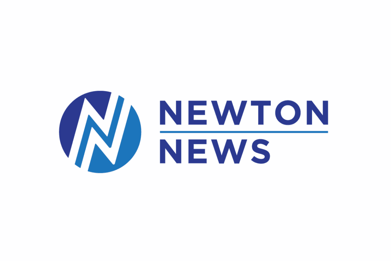 Newton News logo with stylized "N" in two shades of blue inside a circle, and "NEWTON NEWS" written in bold blue capital letters to the right.