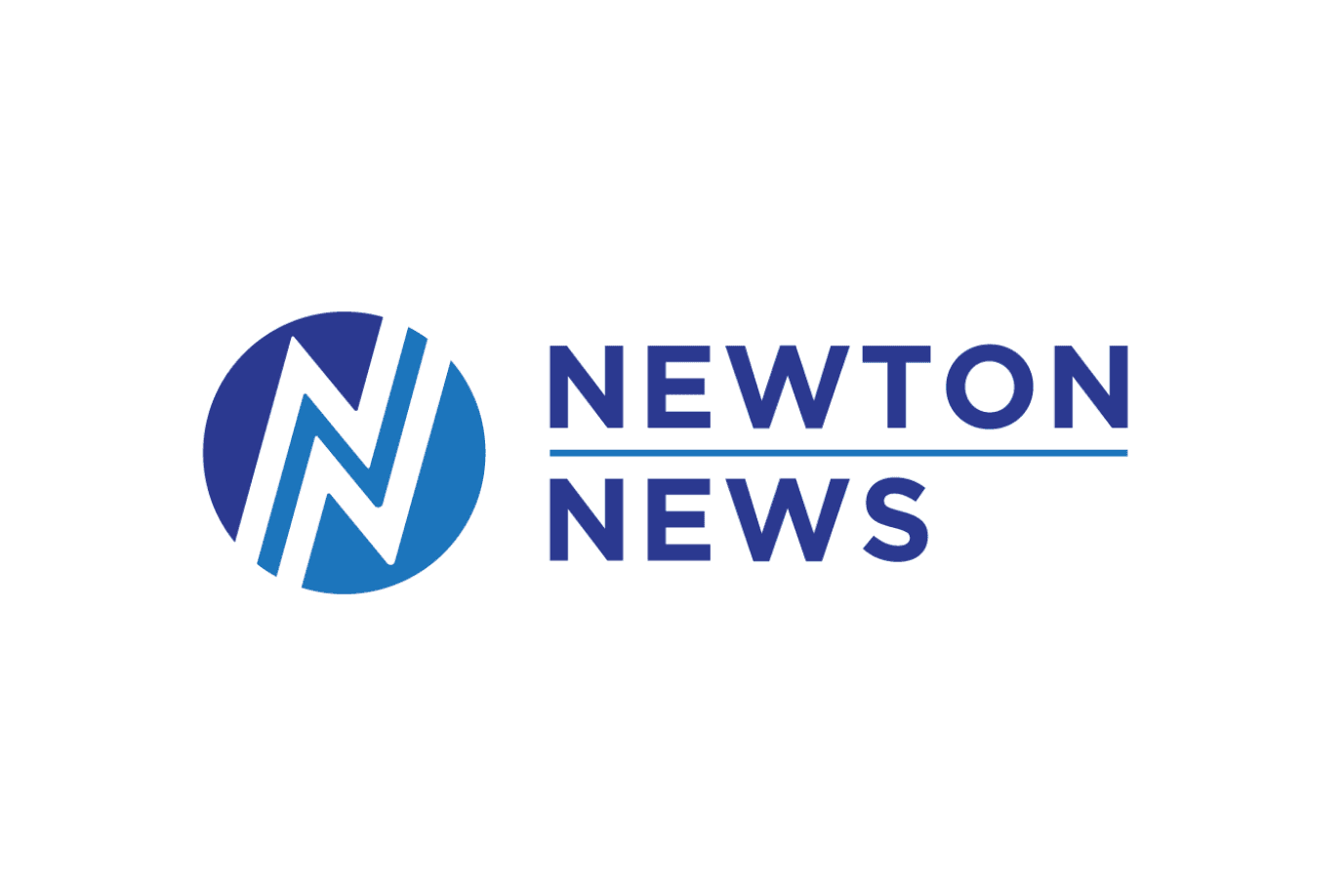 Newton News logo with stylized "N" in two shades of blue inside a circle, and "NEWTON NEWS" written in bold blue capital letters to the right.