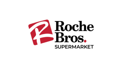Roche Bros. Supermarket logo with a red stylized "R" icon on the left and the black text "Roche Bros. SUPERMARKET" on the right, set against a white background—perfect for gatherings centered around cocktails & community.