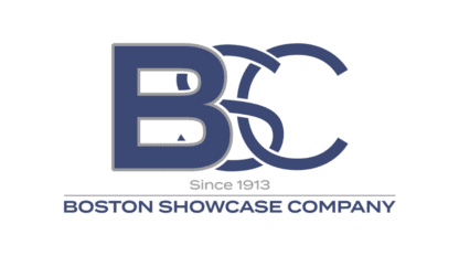 Boston Showcase Company logo with interlocking letters “BSC” in blue, text “Since 1913” below, and “Boston Showcase Company” written at the bottom—a perfect emblem for your Ultimate Tailgate experience.