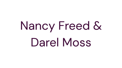 Text reading “Nancy Freed & Darel Moss” at the Ultimate Tailgate.