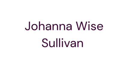The name Johanna Wise Sullivan in dark purple text on a white background for the Ultimate Tailgate.